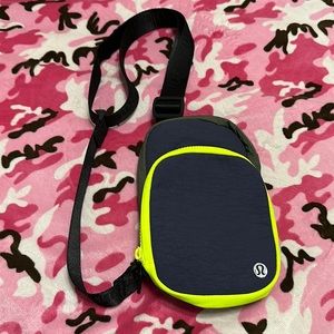 Lululemon the rest is written crossbody army green highlight yellow cadet blue